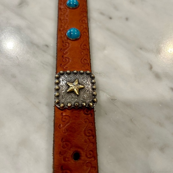 32 34” leather belt western Cowgirl women’s sz L - Picture 4 of 6